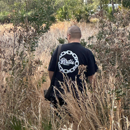 Chain Logo Tee – Black Comfort Colors® (Standard + Bleach Dye Option)