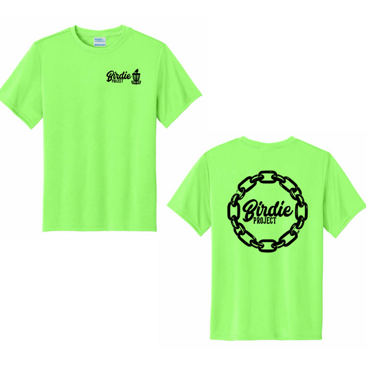 Chain Logo Tee – Neon Green Youth Performance
